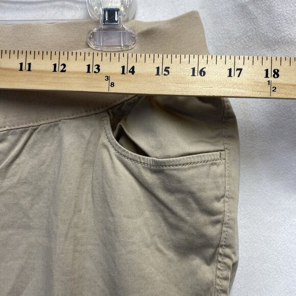 Old Navy Maternity Cuffed Ankle Pants Women Size 2 Khaki Stretch With Pockets - Picture 7 of 16